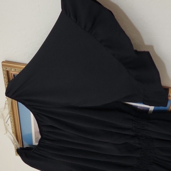 Off-Shoulder Black Romper XL Summer Vacation Cruise Party Spring - Picture 5 of 9